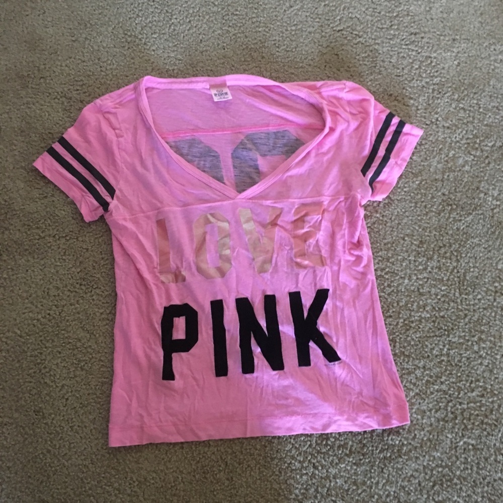 Pink sports v neck